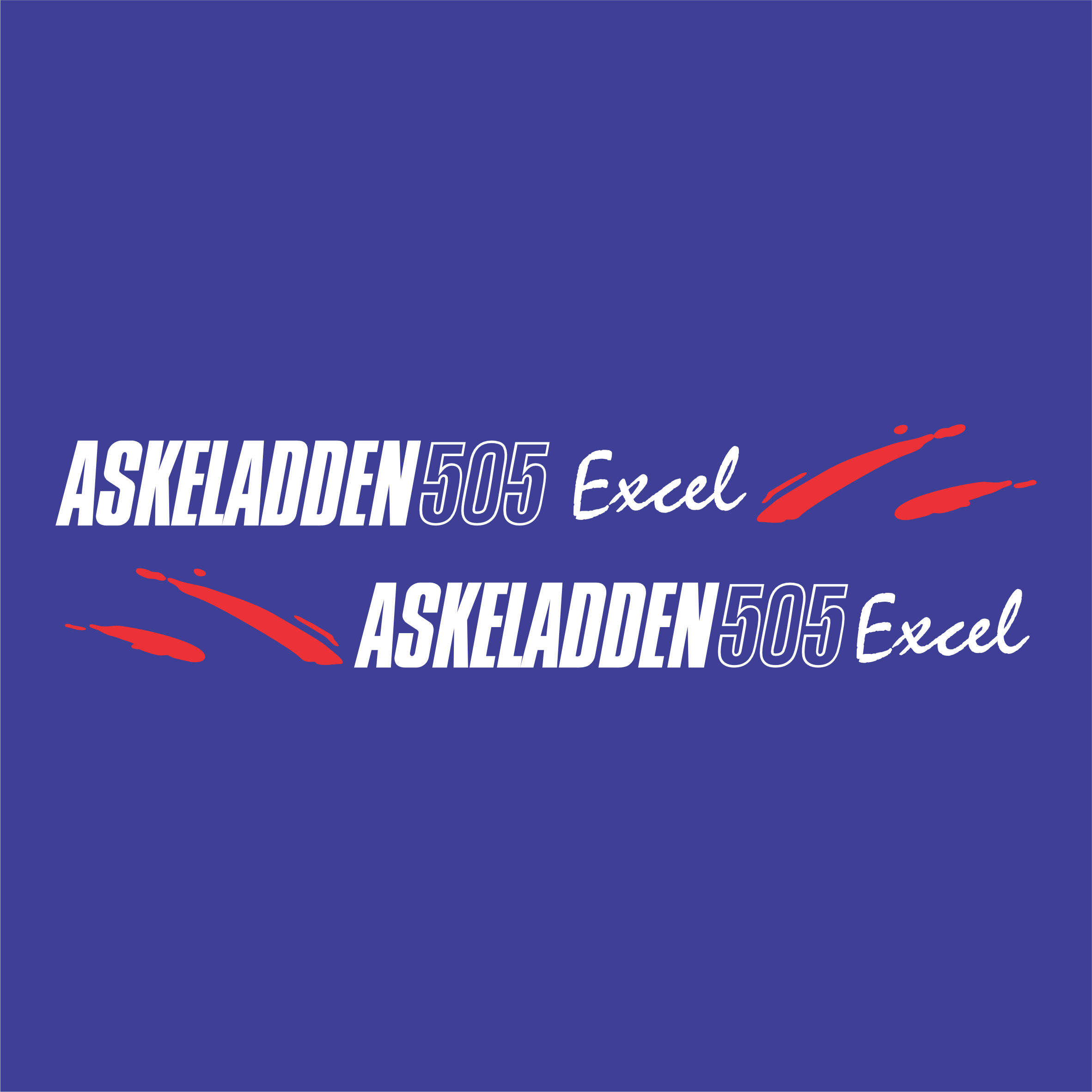 Båtlogo ASKELADDEN 505 Excel, Hvit